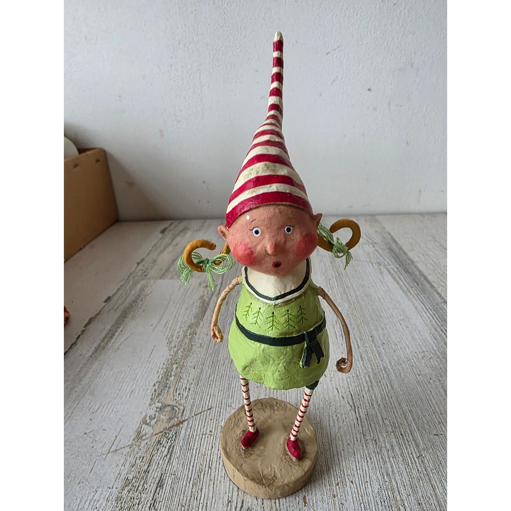 Vintage lori Mitchell tootsie twinkle 8 inch girl elf statue figurine Xmas